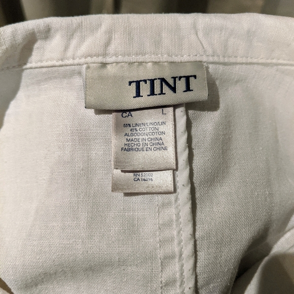 Tint white linen blend tailored jacket Sz Large - Picture 9 of 14